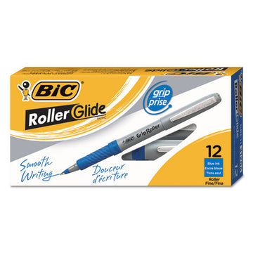 BIC® Roller Glide Roller Ball Pen, Stick, Fine 0.7 Mm, Blue Ink, Gray Barrel, Dozen freeshipping - TVN Wholesale